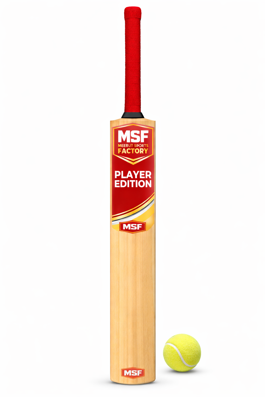 MSF Player Edition Tennis Cricket Bat Size-4 with Tennis Ball and Bat Cover - Image 4